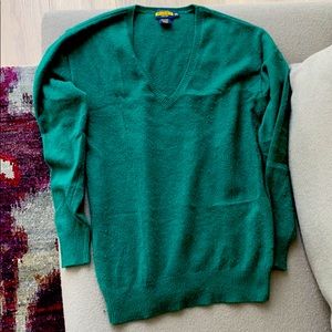 Rugby Ralph Lauren green cashmere v-neck